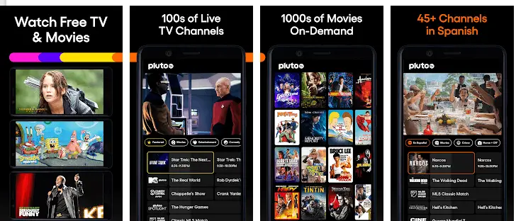 features of Pluto TV app for pc and mac