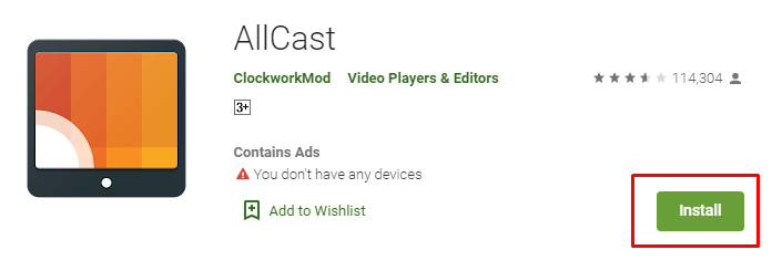 how to download and install AllCast For PC