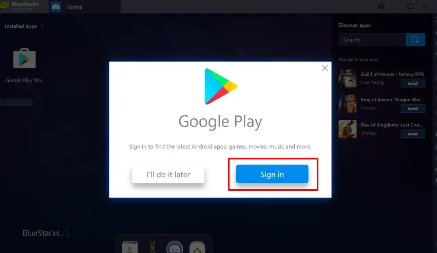 On the BlueStacks app home screen, find the Google Play Store app icon and open it. Usually, it comes pre-installed.