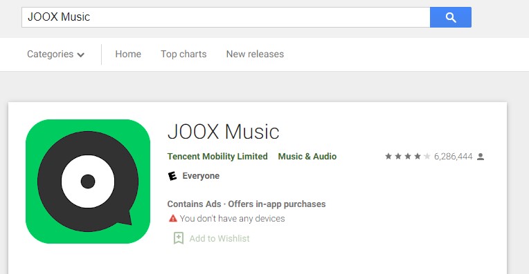 search google play joox music