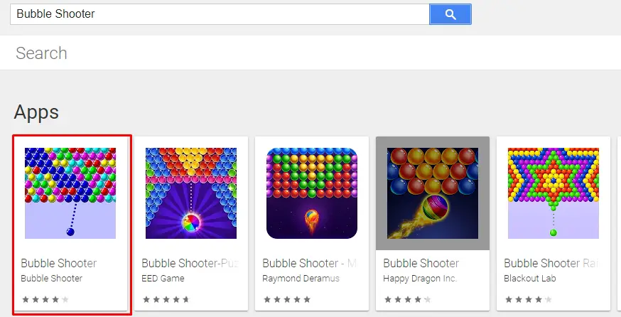 Search for and Download Bubble Shooter