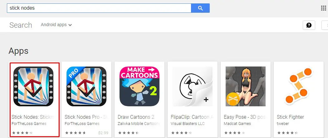 stick nodes search on play store