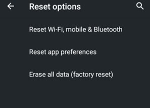 Reset to factory settings