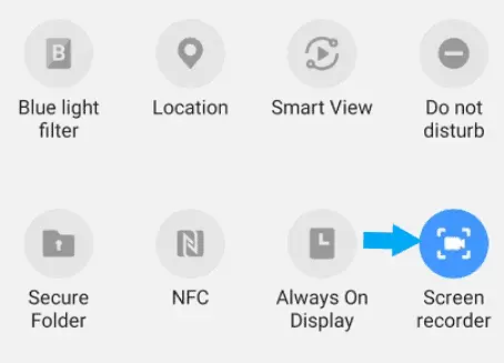 screen recording icon in the device’s Notification Panel